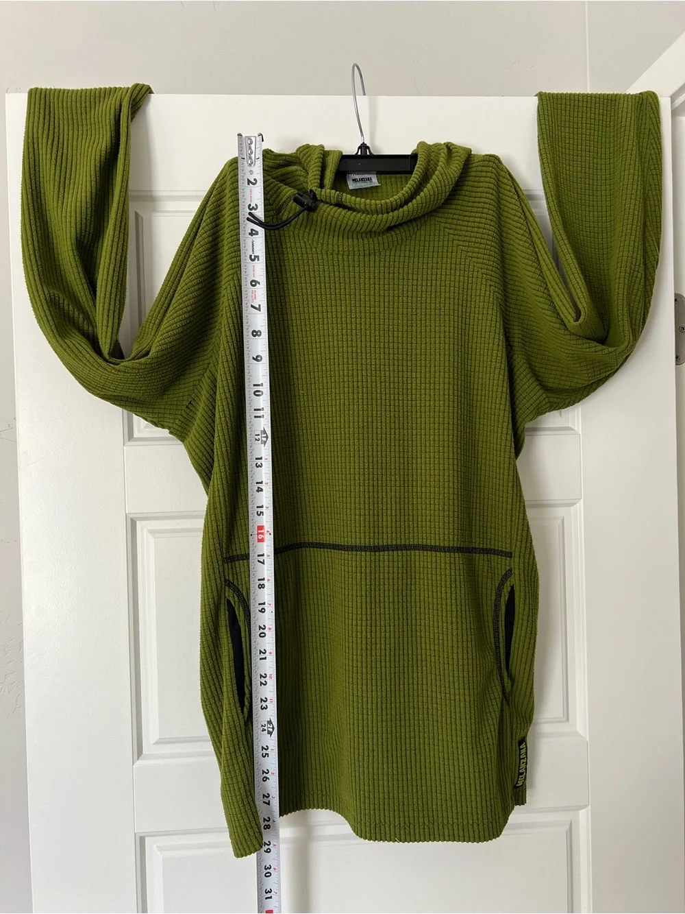 Melanzana Men's Olive Green Waffle-Knit Pullover Hoodie